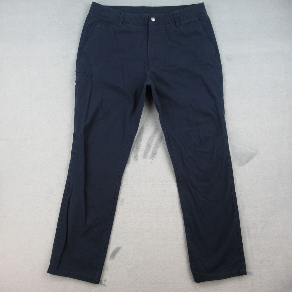 BYLT Premium Basics Classic Chino Pant Mens Medium Navy Blue Stretch Tapered